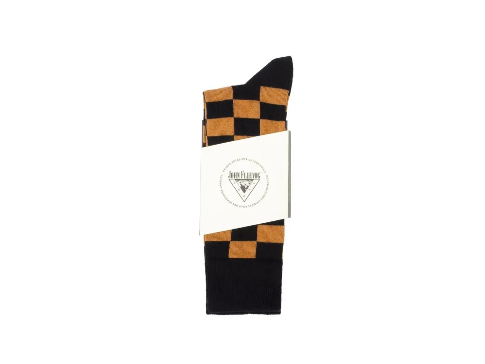 John Fluevog Diego Vog Socks - Black/Brown | Checkered sock