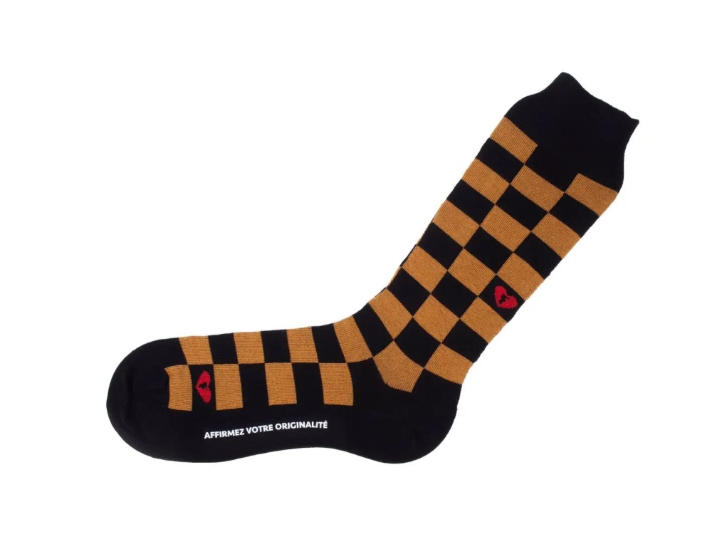 John Fluevog Diego Vog Socks - Black/Brown | Checkered sock