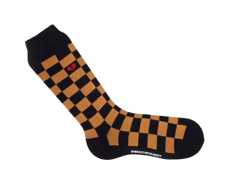 John Fluevog Diego Vog Socks - Black/Brown | Checkered sock