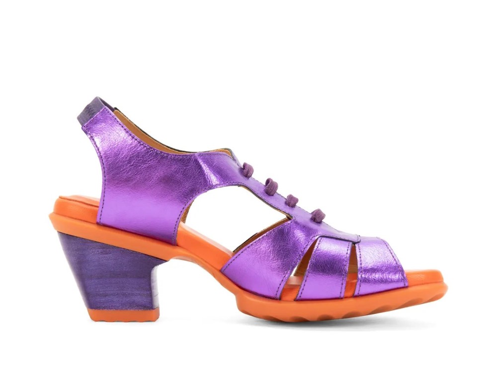 John Fluevog Anticipation - Purple/Orange | Lace-Up Slingback Sandals