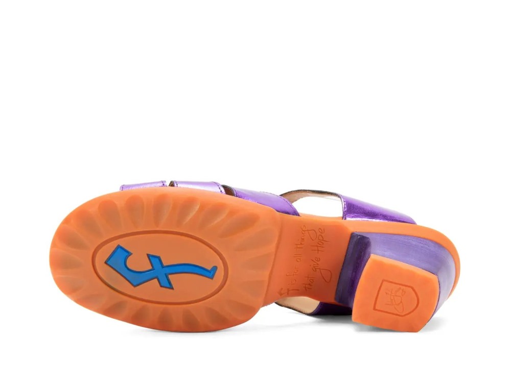 John Fluevog Anticipation - Purple/Orange | Lace-Up Slingback Sandals