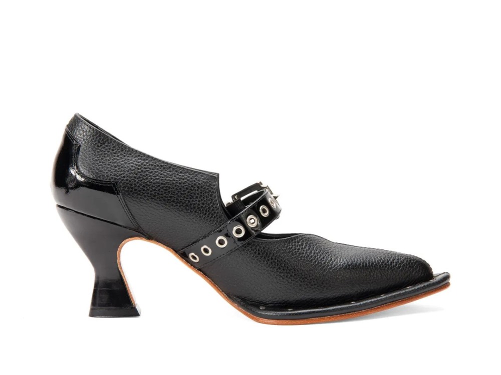 John Fluevog Lara - Black | Western Mary Jane Heels