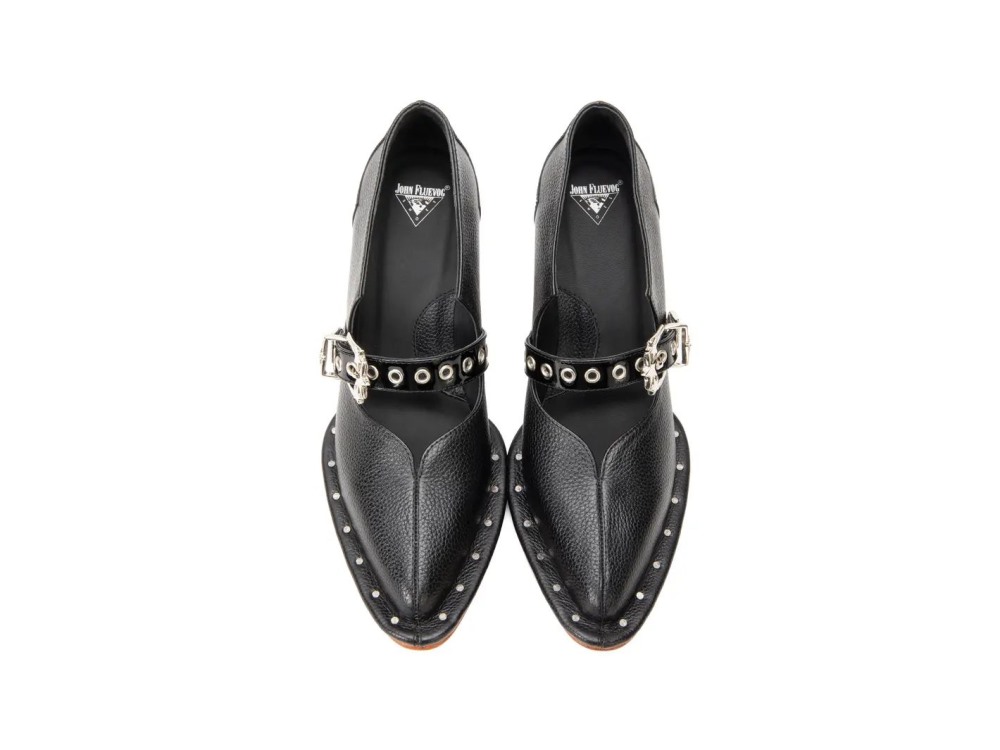 John Fluevog Lara - Black | Western Mary Jane Heels