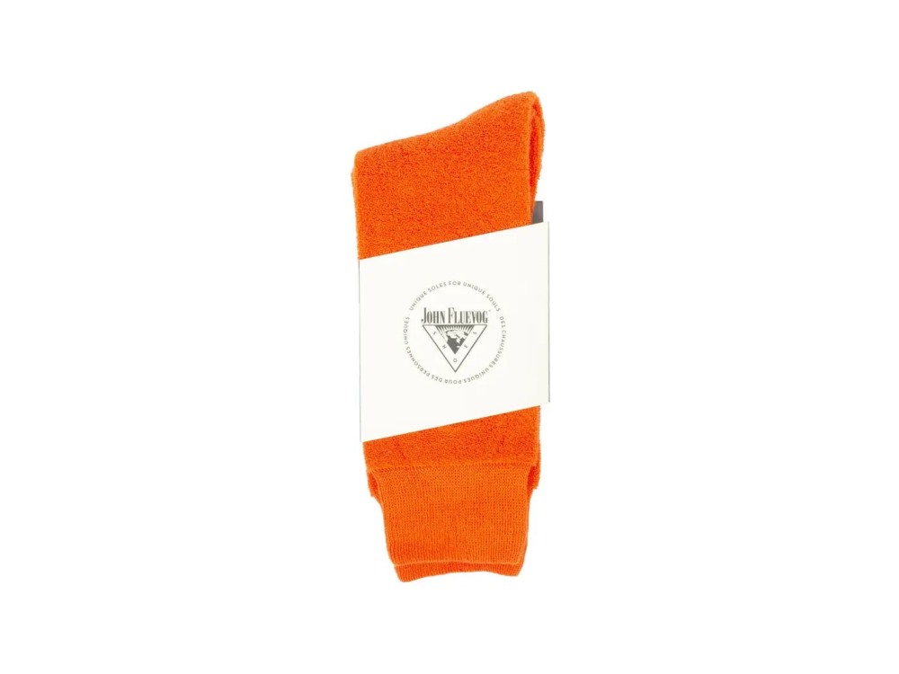 John Fluevog Oizo Vog Socks - Bright Orange | Soft terry sock