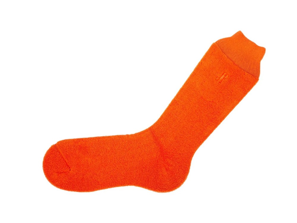 John Fluevog Oizo Vog Socks - Bright Orange | Soft terry sock
