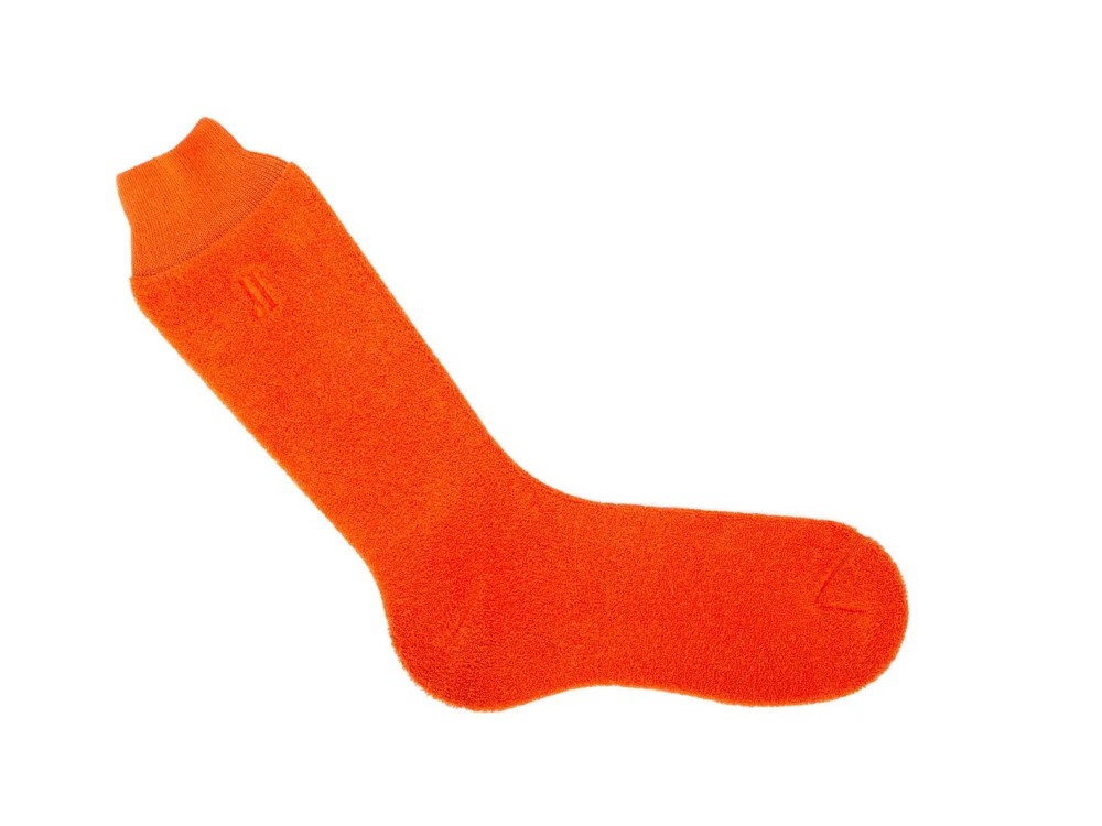 John Fluevog Oizo Vog Socks - Bright Orange | Soft terry sock