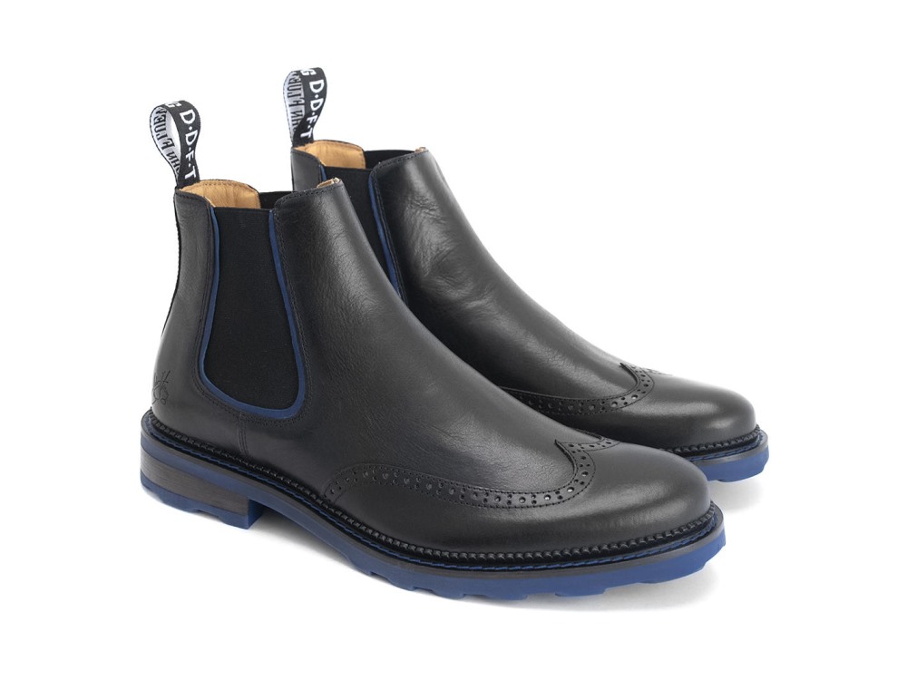 John Fluevog Zedkiel - Black | Brogue Chelsea Boots