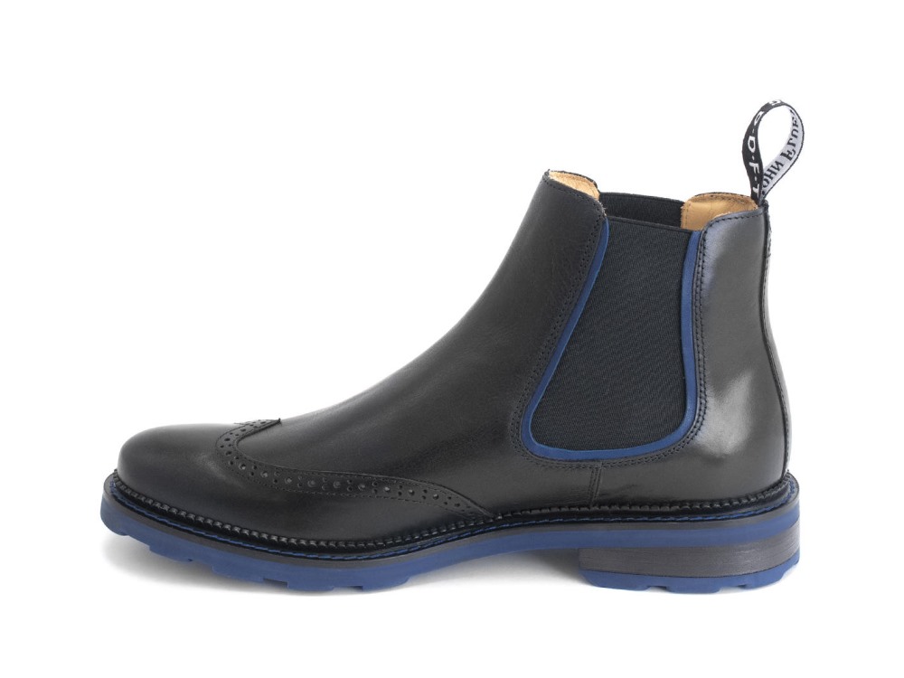 John Fluevog Zedkiel - Black | Brogue Chelsea Boots
