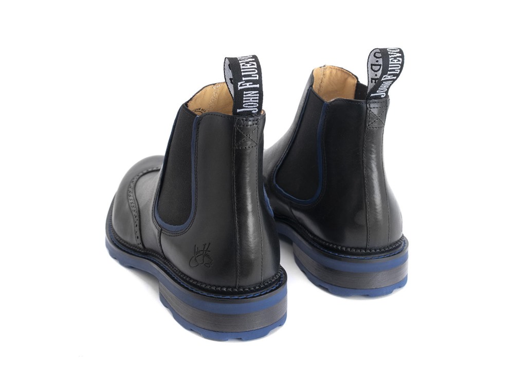 John Fluevog Zedkiel - Black | Brogue Chelsea Boots