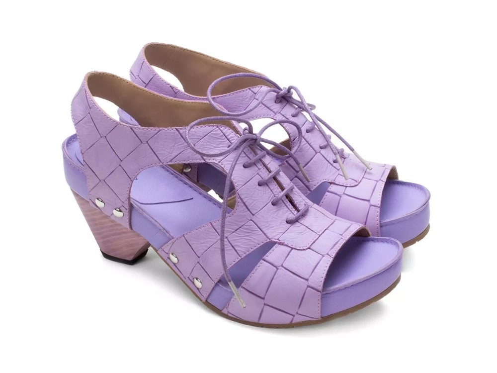 John Fluevog Joni - Purple Weave | Lace-Up Slingback Sandals