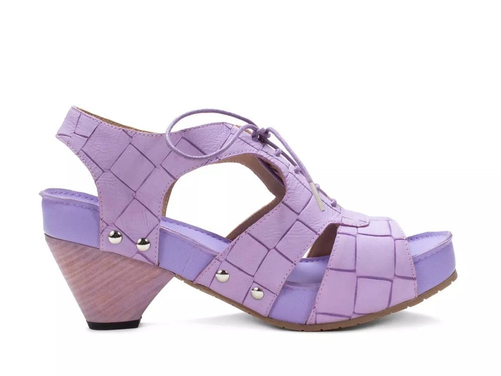 John Fluevog Joni - Purple Weave | Lace-Up Slingback Sandals