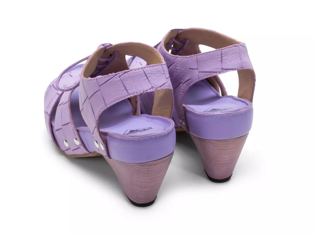 John Fluevog Joni - Purple Weave | Lace-Up Slingback Sandals