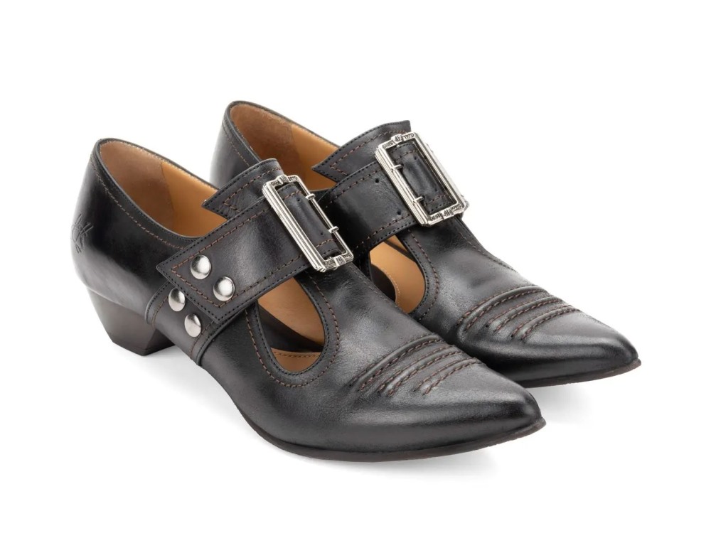 John Fluevog Pilgrim - Black | Buckled Victorian Loafers