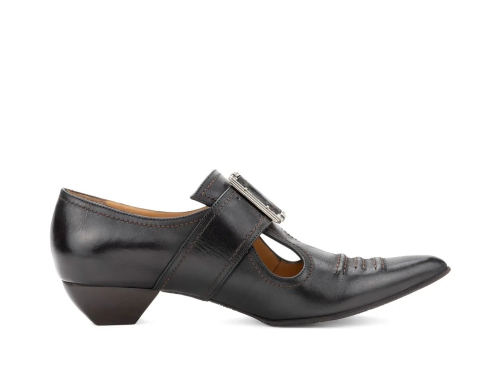 John Fluevog Pilgrim - Black | Buckled Victorian Loafers
