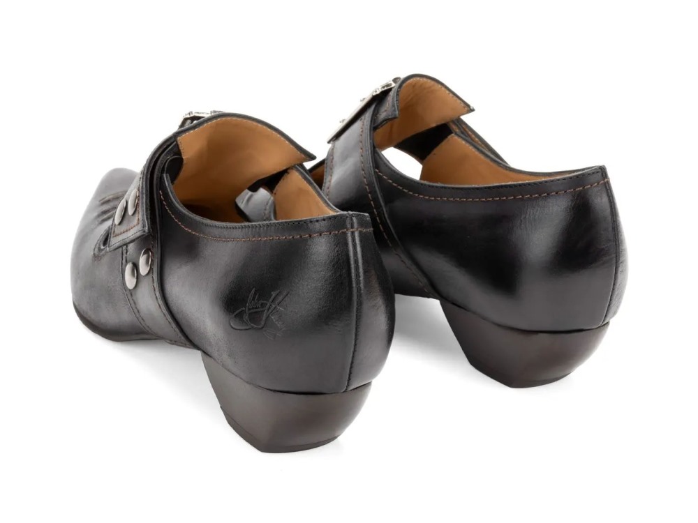 John Fluevog Pilgrim - Black | Buckled Victorian Loafers