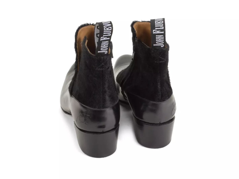 John Fluevog Arthur - Black Pony | Zip-Up Ankle Boots