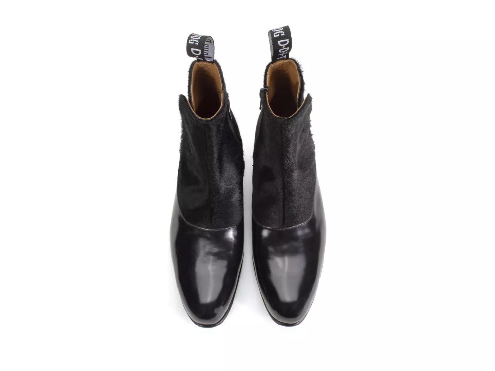 John Fluevog Arthur - Black Pony | Zip-Up Ankle Boots