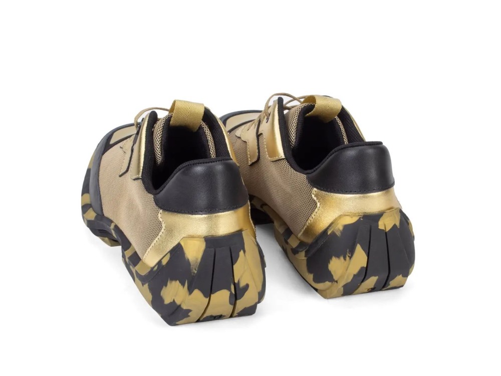 John Fluevog Ethan - Gold | Mesh-Lined Lace-Up Shoes